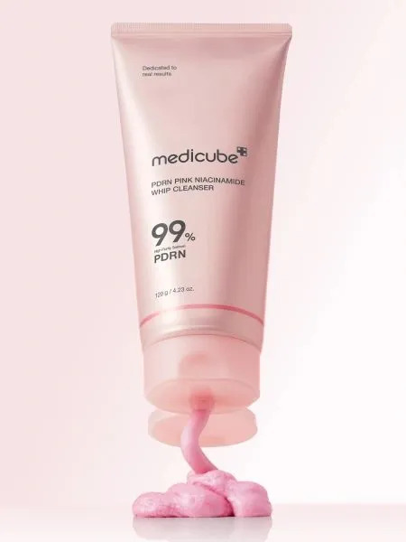 Пенка для умывания с ПДРН MEDICUBE PDRN Pink Niacinamide Whip Cleanser  120мл