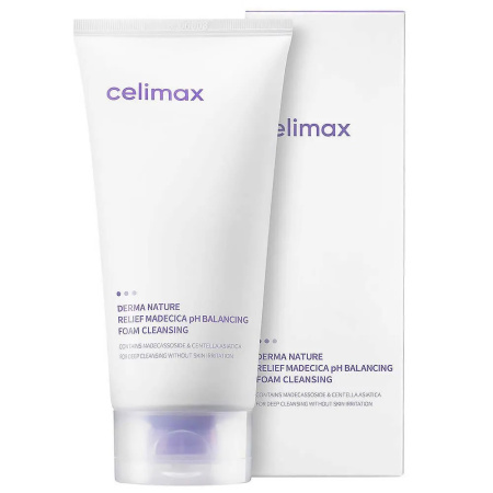 Нежная пенка для умывания Celimax RELIEF MADECICA pH BALANCING FOAM CLEANSING 150мл