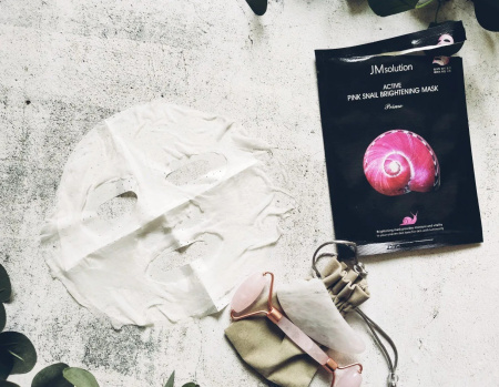 Ультратонкая маска с муцином улитки JMsolution Active Pink Snail Brightening Mask Prime 30мл*10шт