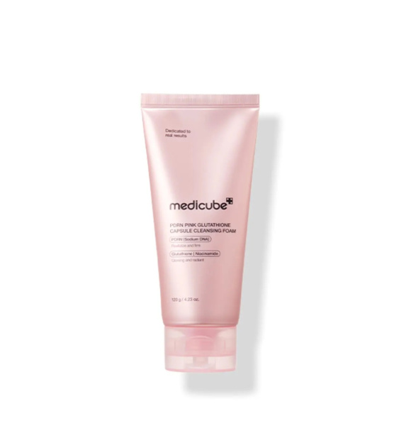 Пенка для умывания с глутатионом MEDICUBE PDRN PINK GLUTATHIONE CAPSULE CLEANSING FOAM 120гр