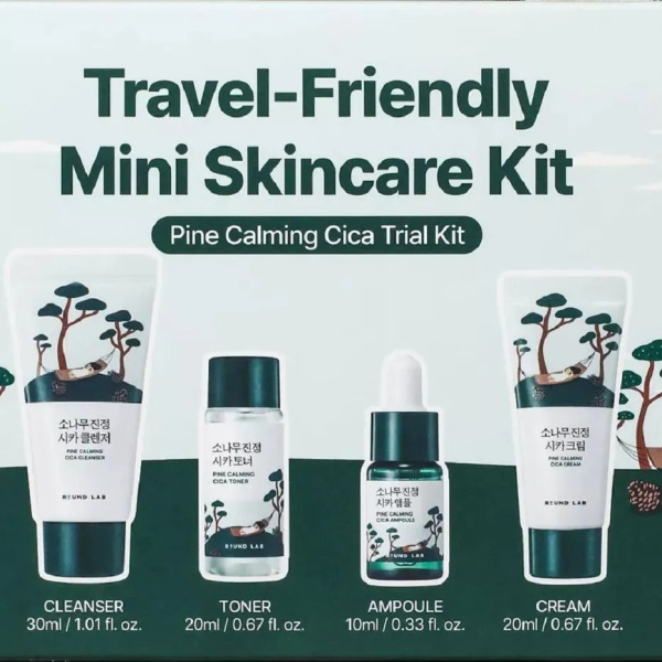 Набор миниатюр с экстрактом сосны Round Lab Pine Calming Cica Trial Kit