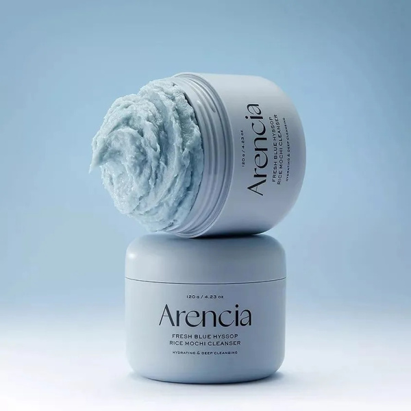 Очищающее средство с глиной и экстрактом иссопа Arencia Fresh Blue Hyssop Rice Mochi Cleanser 120гр