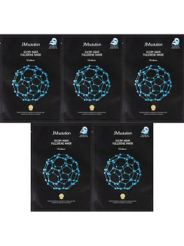 Антиоксидантная маска с фуллереном и пептидами JMsolution Aqua Fullerene Mask 35мл*5шт