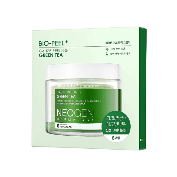 НЕО Успокаивающие пилинг-пэды с зеленым чаем NEOGEN Dermalogy Bio-Peel Gauze Peeling Green Tea 8шт